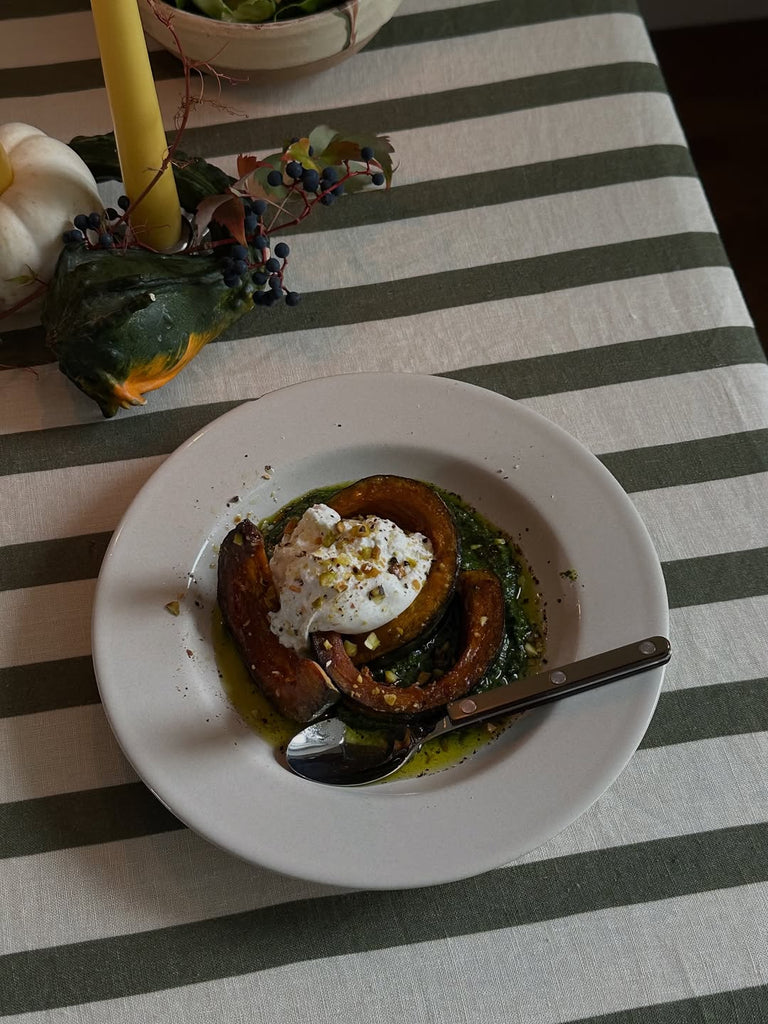 Madeleine's Maple Winter Squash with Burrata & Cavolo Nero Pesto Recipe