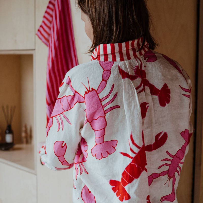 Lobster shirt pattern on repeat by Amuse La Bouche