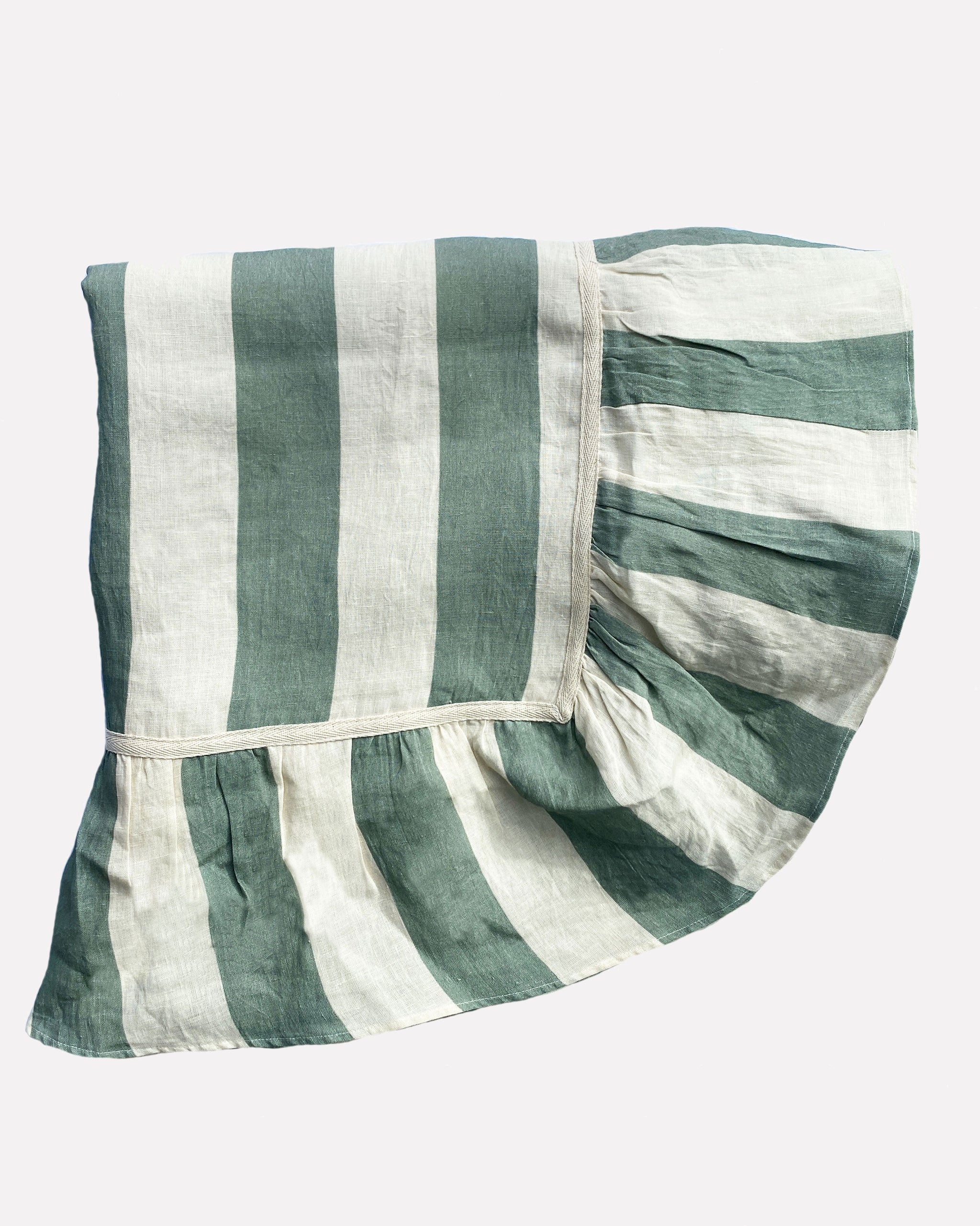 Sea Green Wide Stripe Tablecloth
